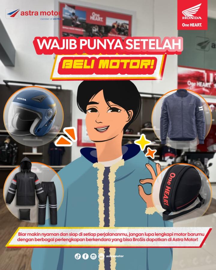 Tingkatkan Kenyamanan dan Keamanan, Astra Motor Natar Edukasi Konsumen Lengkapi Apparel Berkendara Usai Beli Motor Baru